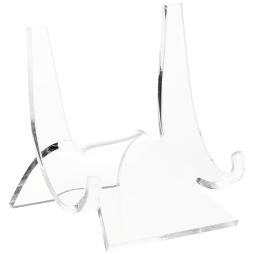 Plymor Clear Acrylic Double-Scoop Display Easel, 3" H x 2.875" W x 2.5" D - size: 3" x 2.875" x 2.5"