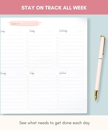 Lamare Weekly Planner Notepad – Premium Undated Weekly To Do List Notepad - color: schedule pink