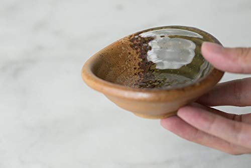 Colias Wing 3.5 Inch Simple Style Single Color Stylish Design Multipurpose Porcelain Side Dish Bowl Seasoning Dishes Soy Dipping Sauce Dishes-Set of 5-Brown - color: Set-of-5-TypeA