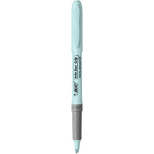 BIC Brite Liner Grip Pastel Highlighter Set, Chisel Tip, 6-Count Pack - size: 6 Count (Pack of 1)
