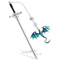 Fourth Wing Dragon Sword Cute Bookmark Book Mark for Reading Women Gifts - color: Silver Blue