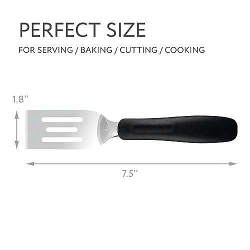 Small Spatula | Mini Stainless Steel Turner For Kitchen Use | Mini Metal Utensil For Cooking Brownie, Cookie, Lasagna and More | Pie Server Lifter | Cake & Pancakes Serving Spatulas