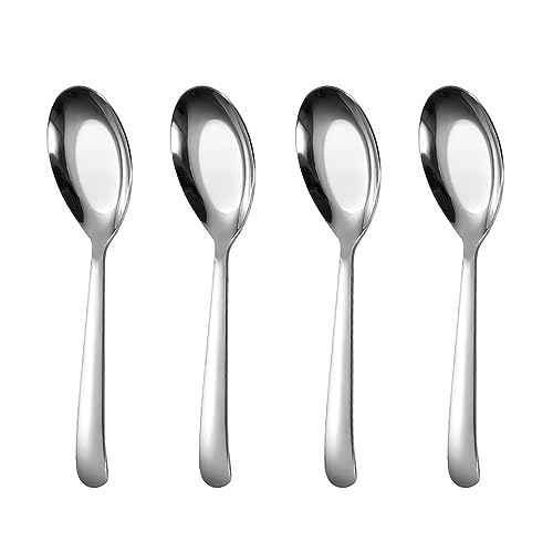 Ouliget Flat Head Spoons, Korean style Flat Sugar Spoon,Thick Heavy Stainless Steel Table Spoons Dinner Spoon,Set of 4. - size: 7.1 inches, Set of 4, Flat Head