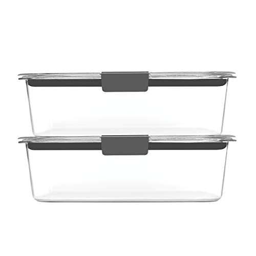 Rubbermaid Brilliance BPA-Free Food Storage Containers with Lids, Airtight Clear Set of 2 (9.6 Cup), Ideal for Lunch, Meal Prep, and Leftovers - size: 9.6 cup (4-Piece)