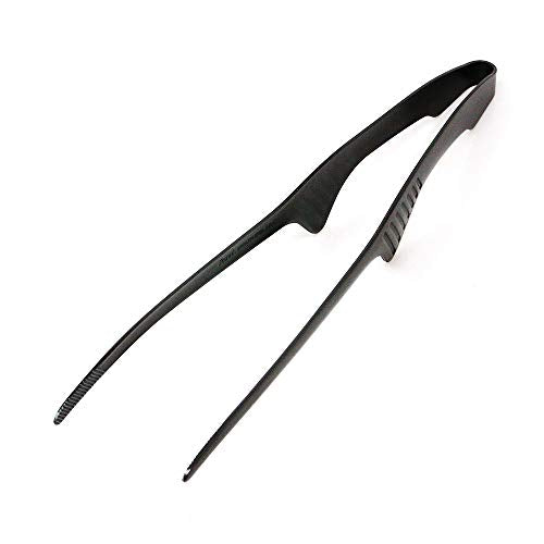 Todai 9.4-Inch Stainless Steel Non-Slip Yakiniku BBQ Tongs (Black)