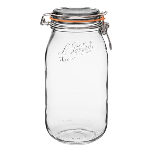 Le Parfait Super Jar 2L (64oz) Glass Canning Jar, Wire Bail Lid, 1 Pack - color: 64oz (Single)