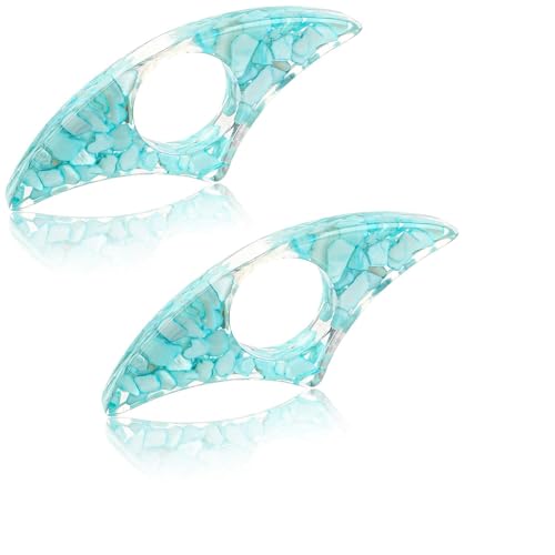 Book Page Holder, Dried Flower Resin Thumb Book Page Holder 2 Pieces Gifts for Book Lovers Book Accessories for Book Lovers Readers Teachers Students - color: Crescent: Cyan