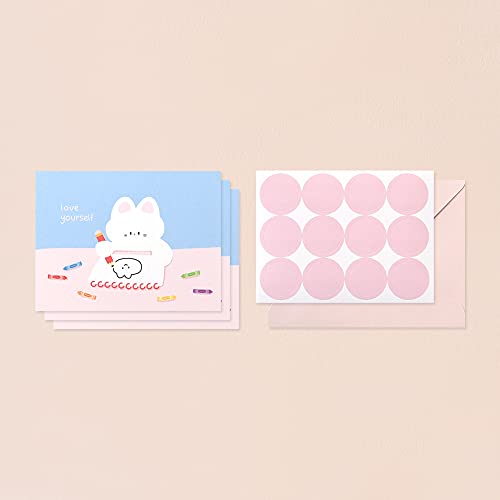 Monolike Day-by-day Card, Gureum's Daily Life ver.2 - Mix 36 Mini Single cards, 36 envelopes, 36 stickers Package - color: Gureum's daily life ver.2