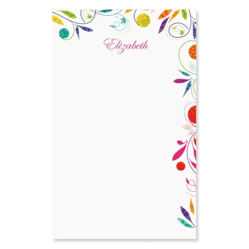Current Color Swirl Personalized Notepad Set – Set of 4 100-Sheet Pads, Multiple Sizes, Great for Shopping Lists, Grocery Lists and Personalized Gifts, Printed in the USA - style: Color Swirl