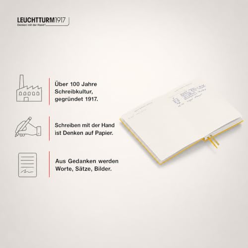 LEUCHTTURM1917 - Notebook Hardcover Medium A5-251 Numbered Pages for Writing and Journaling (Sunflower, Plain) - color: Sunflower, style: Minimalist