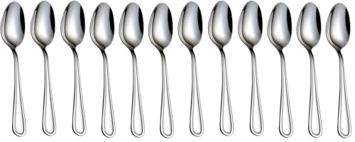 Teaspoons Stainless Steel 18/0 Tea Spoons 6 Pcs, 6.29 Inches For Home, Kitchen Restaurant, Slilver (Pack of 2) - size: 6pcs-round (Pack of 2)