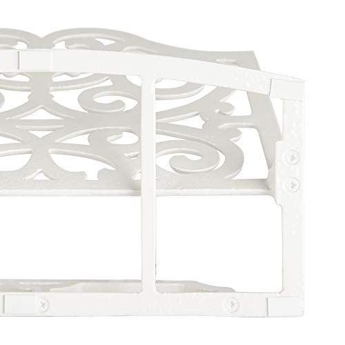 JOGREFUL Cast Iron Cookbook Stand, Kitchen Recipe Holder Scrollwork White - color: White, size: Scrollwork