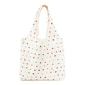 REDSINDA Canvas Tote Bag, Large Capacity Shoulder Bag with Inner Pockets, Foldable Shopping Bag - color: Colorful Dots