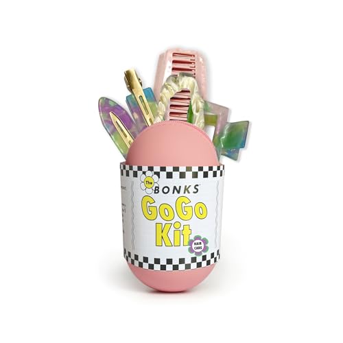 Bonks GoGo Kit - Hair Care Kit Mermaid - Portable Hair Accessories Pouch for Women & Teens - Includes Mini Claw Clip, Seamless Hair Pins, Silky Hair Tie & Folding Comb - Compact Travel Essential - style: Hair Care Kit "Mermaid"