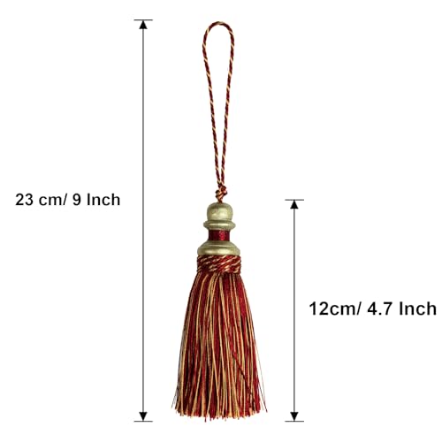 2 Pack Tassel Key Tassel with Loops for Home Decoration - color: Mix Red, size: 2 Pack