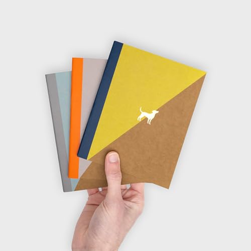 Suck UK Pocket Notebook Set - Portable Lined, Grid & Dot On-the-Go Notes, Practical & Compact Writing Journal Recycled Paper, School, Office & Travel Use Unique Cute Dog Lovers Novelty Gift Set - style: Dog Notebook