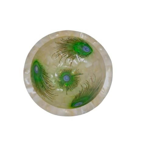 Wonderlist Handicrafts Mother of Pearl Decorative Centerpiece Bowl for Home Decor Key/Ring Fruit Dish Salad Bowl for Desserts/Pasta/Dinner 5 Inch Bowl House Warming Gift