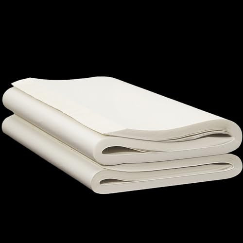KYMY Chinese/Japanese Calligraphy Xuan Paper 100PCS, Sumi/Rice Paper for Writing Painting Drawing Practice, Chinese Brush Ink Paper Shu (Ripe) (34 x 138 cm / 13.38 x 54.33 inch) - size: Shu (Ripe) Xuan 34 x 138 cm (13.38 x 54.33 inch)