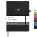 &And Per Se 2027 Planner, 12-Month Monthly & Weekly, 2027 Calendar Planner with 100gsm Paper, B5 Hardcover Faux Leather, 7.5" x 10" (Black) - color: Black, size: 7.5" x 10"(Jan 2027-Dec 2027)