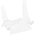 Plymor Clear Acrylic Double-Scoop Display Easel, 3.5" H x 3.875" W x 3.125" D - size: 3.5" x 3.875" x 3.125"