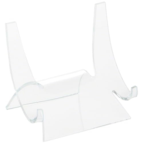Plymor Clear Acrylic Double-Scoop Display Easel, 3.5" H x 3.875" W x 3.125" D - size: 3.5" x 3.875" x 3.125"