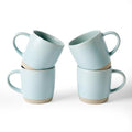 famiware Coffee Mugs Set of 4, Milkyway 13 oz Ceramic Cup Set with Handle - color: Milkyway-Light Blue, size: 4 Count (Pack of 1)