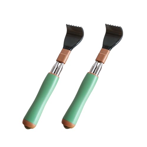 Portable Extendable Double-Pole Back Scratcher（8.3-21.3in），Hand Massager for Scratching Itches, Strong and Sturdy,Good Practical and Novel Gifts for Friends and Family. (Green, 2 Pack) - color: Green, size: 2 Pack