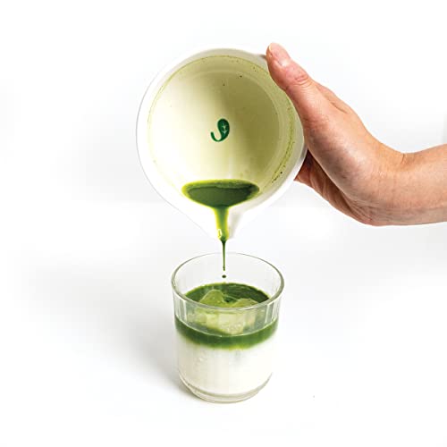 Jade Leaf Matcha Bowl, Hand Made Porcelain with White Matte Glaze