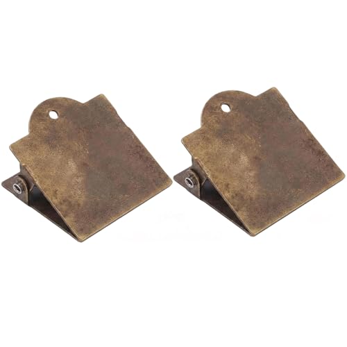 2Pcs 4.5x4x2.2cm Antique Bronze Vintage Journal Clips, Metal Notebook Page Holders, Decorative Organizer for Planners, Documents, Books and Reading Accessories