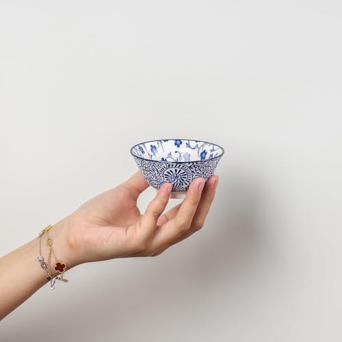 Selamica Ceramic 4 oz Dipping Bowls for Side Dishes, Set of 6, Vintage Blue - color: Vintage Blue, size: 3.5 Inches
