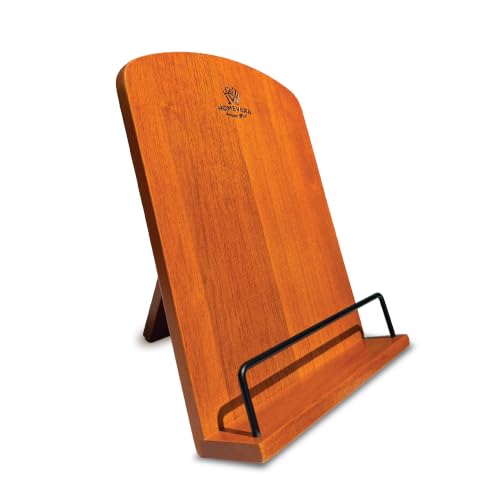 Wooden Cookbook Stand for Kitchen Counter, Recipe Book Holder