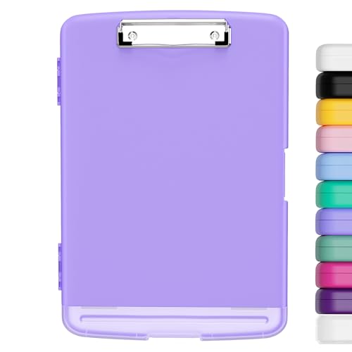 Hongri Clipboard with Storage with Pencil Case, 8.5 x 11 Storage Clip Board - color: Purple
