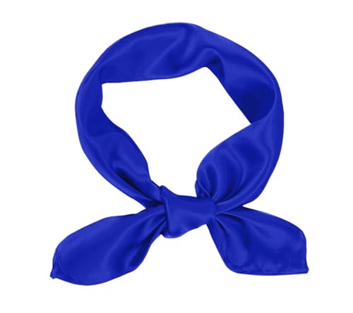 1 Piece of Square Satin Scarf Wrap Ribbon Neck Scarfs Halloween Retro Costume (23.62" x 23.62") - color: Royal Blue