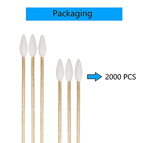 2000pcs Precision Cotton Swabs with 6'' Long Sticks for Gun Cleaning, Makeup or Pets - color: 2000P