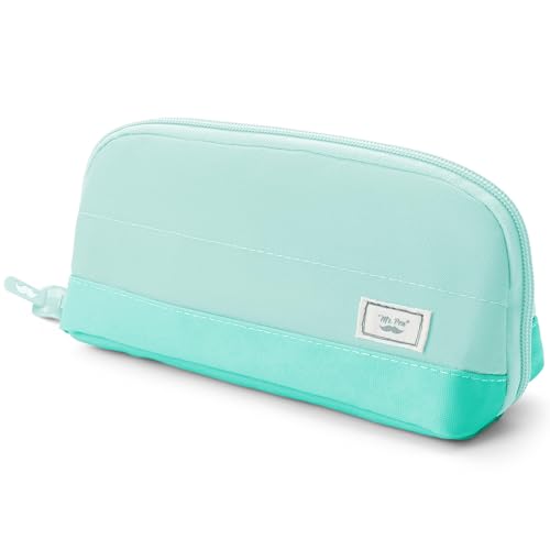 Mr. Pen- Wide-Opening Pencil Case, Triangle Design - color: Mint Green