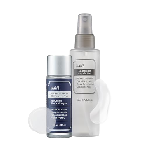 DearKlairs Ampule Mist + Unscented Toner Set Korean Hydrating Skincare