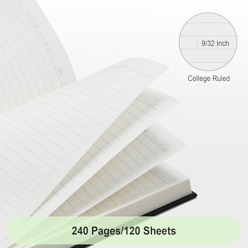 Comix Lined Journal Notebook for Work, 240 Pages, 5.5 x 8.3 inch, Black - color: Black1, size: 1 Pack