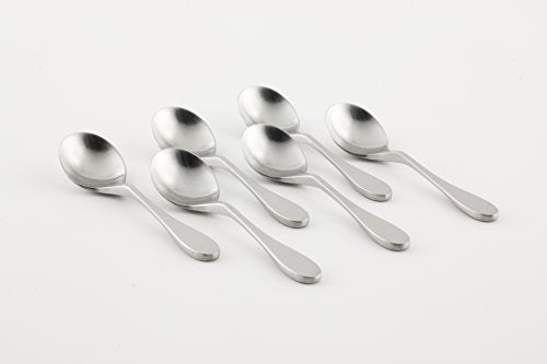 Knork Original Bouillon Stainless Steel Soup, Specialty Spoons, (Pack of 6) - color: matte