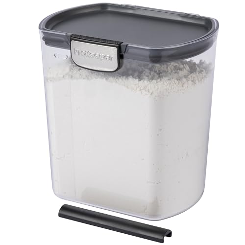 ProKeeper+ 6-Piece Airtight Food Storage Container Set – Clear Plastic Flour and Sugar Canister Set with Magnetic Accessories for Kitchen Organization - color: Grey, size: 6-Piece