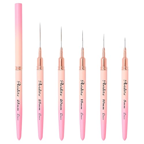 5Pcs Nail Art Brushes Kit, Gradient Pink - color: Gradient Pink