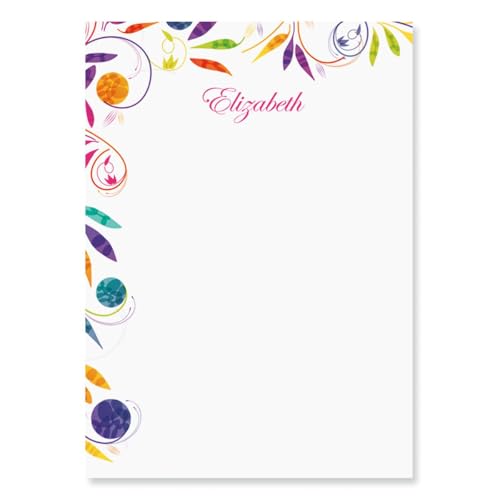 Current Color Swirl Personalized Notepad Set – Set of 4 100-Sheet Pads, Multiple Sizes, Great for Shopping Lists, Grocery Lists and Personalized Gifts, Printed in the USA - style: Color Swirl
