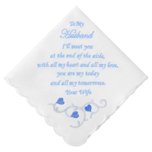 Wedding Handkerchiefs Something Blue Gifts for Bride & Groom - color: Groom Gift from Bride