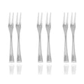 JASHII 18/10 Stainless Steel 6 Piece Mirror Polished Silver Steak Fruit Fork Silverware Server Utensil Set 14CM - color: Fruit Fork
