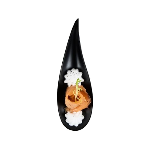Restaurantware Black Melamine Teardrop Tasting Spoon, 4.3 In, 10 Pack - color: Black