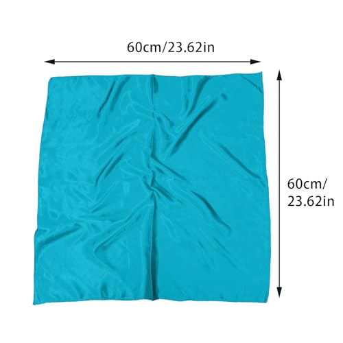 1 Piece of Square Satin Scarf Wrap Ribbon Neck Scarfs Halloween Retro Costume (23.62" x 23.62") - color: Peacock Blue
