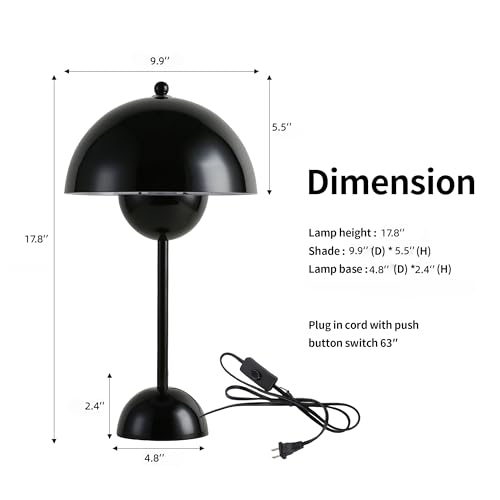 Creative Mid-Century Modern Bud Table Lamp for Home&Office, Glossy Black - color: Glossy Black