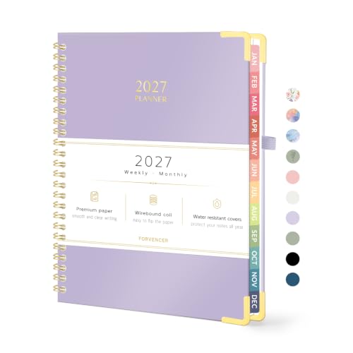 Forvencer 2027 Planner Weekly and Monthly, Hardcover Calendar Planner, A5 - color: Purple, size: 6.3"x8.4" (Jan 2027 - Dec 2027)