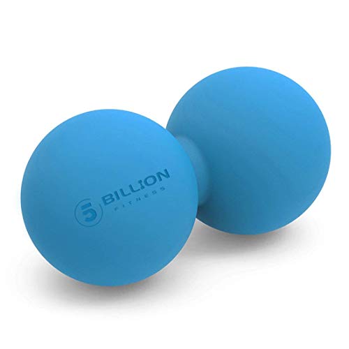 5BILLION FITNESS Peanut Massage Ball - Double Lacrosse Massage Ball & Mobility Ball for Physical Therapy - Deep Tissue Massage Tool for Myofascial Release, Muscle Relaxer, Acupoint Massage - color: Blue-hard