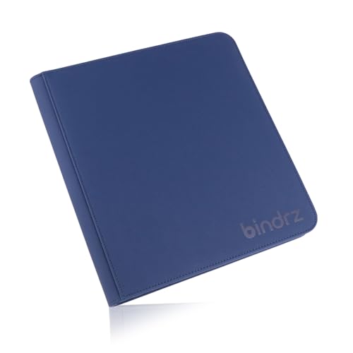 bindrz 12 Pocket Zipper Binder for 480 Sleeved Trading Cards (Blue) - color: Blue