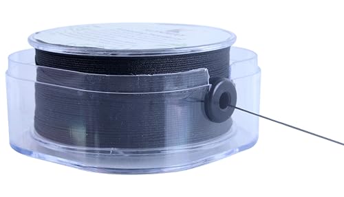 KONMAY 0.6mm Black Nylon String with Case for Bracelets,190 Yards Braided Nylon Satin Cord for Jewelry Making, Beading,Chinese Knotting, Kumihimo, Macramé - color: Black, size: Braided 0.6mm